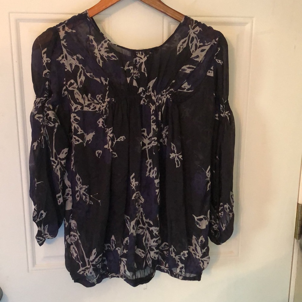 Zara Black and Purple Floral Blouse - Picture 8 of 14